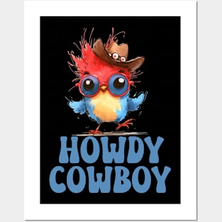 Fun Bird Howdy Cowboy Posters and Art